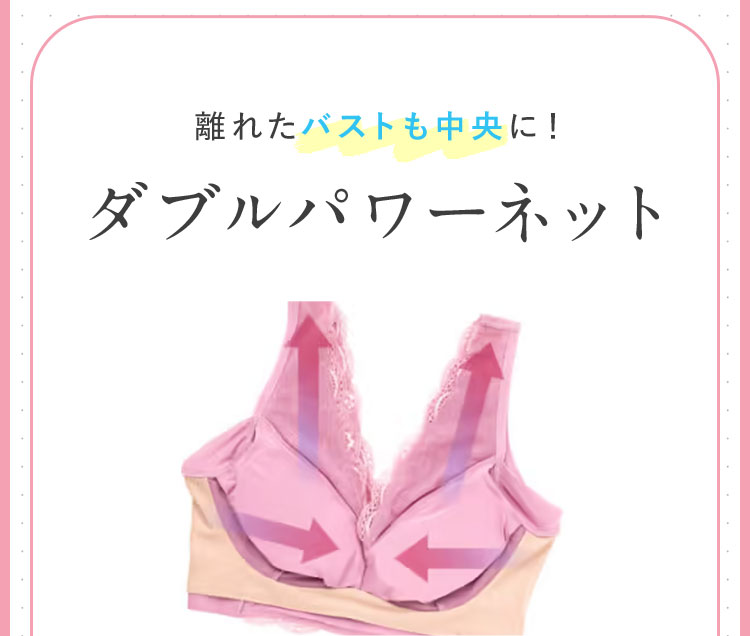 離れたバストも中央に！ ダブルパワーネット